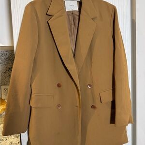 Wilfred Camel Double-Breasted Blazer